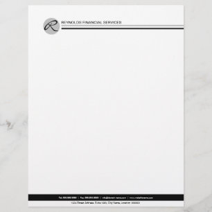 Professional Monogram Black Gray Letterhead