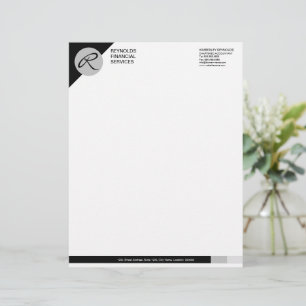 Professional Monogram Black Grey Business Letterhead