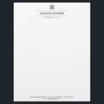 Professional Monogram Black on White Letterhead<br><div class="desc">Your initials create a professional monogram logo when paired with your name or business name on this customizable letterhead template. A clean and classic design for attorneys,  legal professionals,  businesses,  accountants,  consultants and more. Design by 1201AM Design Studio | www.1201am.com</div>