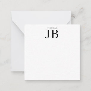 Professional Monogram Black White Card