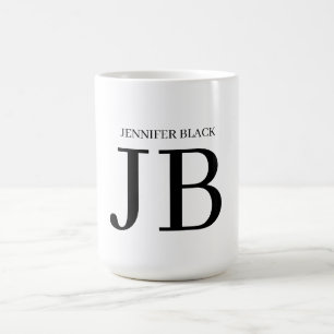 Professional Monogram Black White Coffee Mug