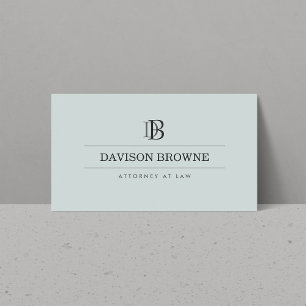 Professional Monogram Blue/Grey Business Card