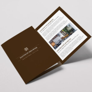 Professional Monogram Brown Brochure