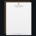 Professional Monogram Brown on White Letterhead<br><div class="desc">Your initials create a professional monogram logo when paired with your name or business name on this customizable letterhead template. A clean and classic design for attorneys,  legal professionals,  businesses,  accountants,  consultants and more. Design by 1201AM Design Studio | www.1201am.com</div>