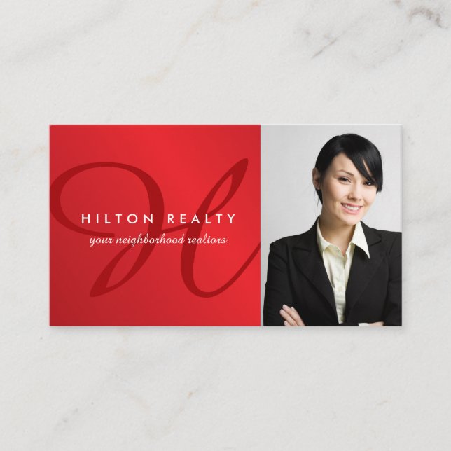 Professional Monogram  Business Card Template (Front)