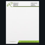 Professional Monogram Business Letterhead<br><div class="desc">© Socialite Designs. Professional business letterhead design incorporates a two-colour header and footer,  and a dark green header monogram.  The two-colour bar in the header can be moved and re-sized. Our design matches the Professional Monogram business cards.</div>