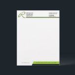 Professional Monogram Business Letterhead<br><div class="desc">© Socialite Designs. Professional business letterhead design incorporates a two-colour header and footer,  and a dark green header monogram.  The two-colour bar in the header can be moved and re-sized. Our design matches the Professional Monogram business cards.</div>