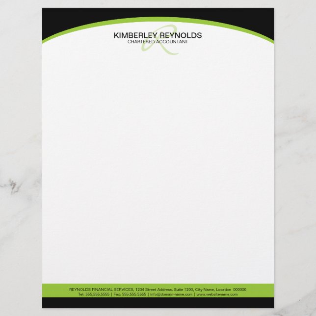 Professional Monogram Business Letterhead (Front)