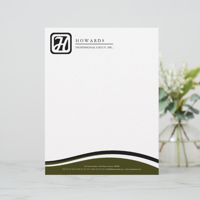 Professional Monogram Business Letterhead (Standing Front)