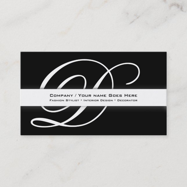 Professional monogram "D" business elegance Business Card (Front)