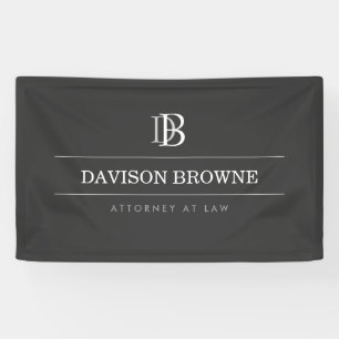 Professional Monogram Dark Grey Banner