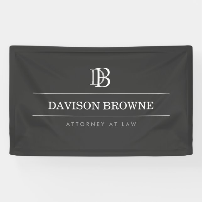 Professional Monogram Dark Grey Banner (Horizontal)