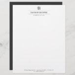 Professional Monogram Dark Grey on White Letterhead<br><div class="desc">Your initials create a professional monogram logo when paired with your name or business name on this customizable letterhead template. A clean and classic design for attorneys,  legal professionals,  businesses,  accountants,  consultants and more. Design by 1201AM Design Studio | www.1201am.com</div>