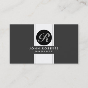 Professional Monogram Elegant Black Groupon Business Card