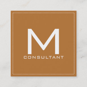 Professional Monogram Elegant Modern Copper Square Business Card