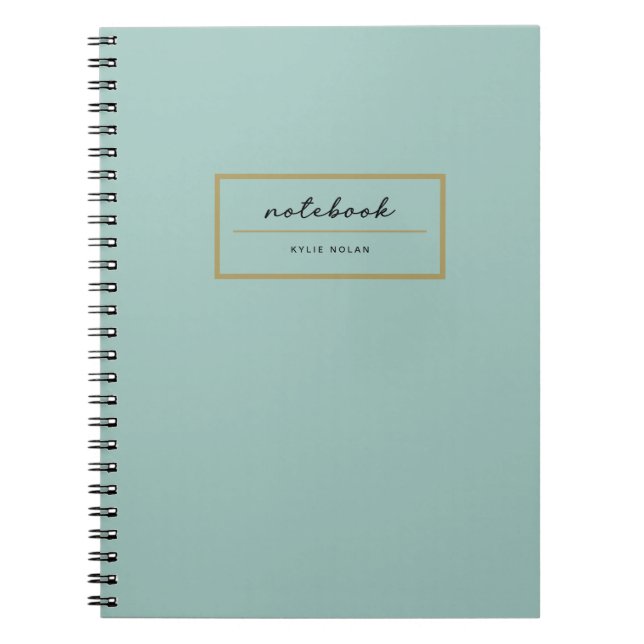 Professional Monogram Green Gold Stylish Notebook (Front)