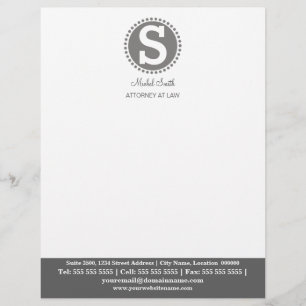 Professional Monogram Grey Letterhead