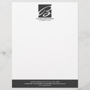 Professional Monogram Grey Letterhead
