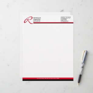 Professional Monogram in Red Business Letterhead