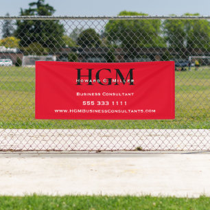 Professional Monogram Logo Red Black Business Banner