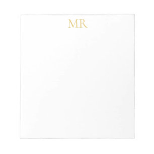 Professional Monogram Minimalist Plain Name Notepad