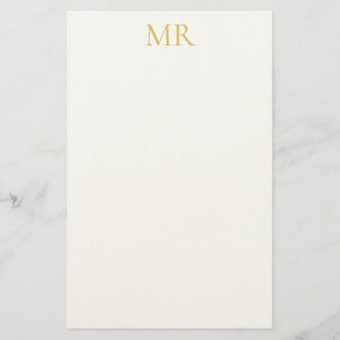 Professional Monogram Minimalist Plain Name Stationery