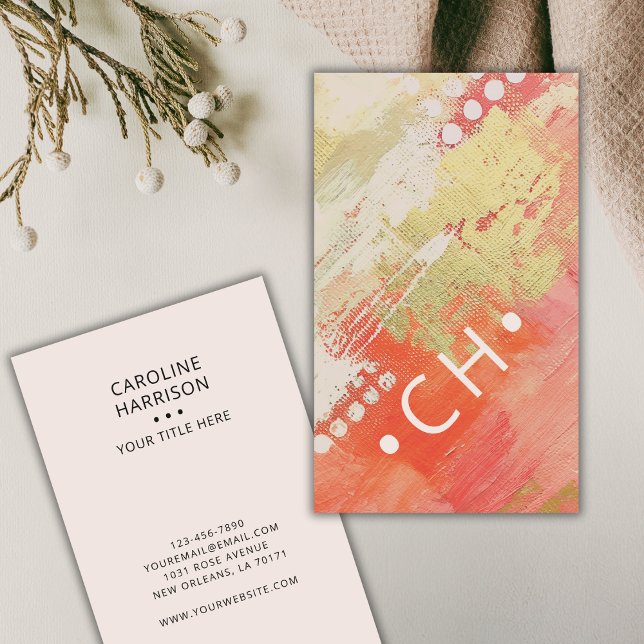 Professional Monogram Modern Abstract Artistic  Business Card (Creator Uploaded)