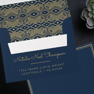 Professional Monogram Name Gold Return Addressed Envelope