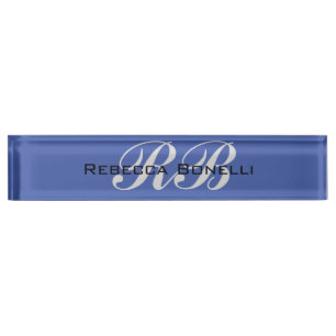 Professional Monogram Name Initials Plain Stylish Nameplate
