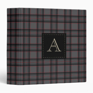 Professional Monogram Plaid Binder