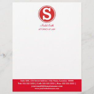 Professional Monogram Red Letterhead