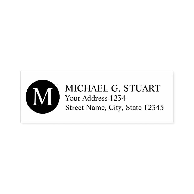Professional Monogram Return Address Self-inking Stamp (Design)