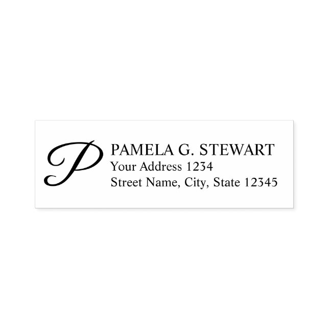 Professional Monogram Return Address Self-inking Stamp (Design)