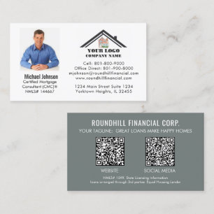 Professional Mortgage Photo Logo QR Code  Business Card