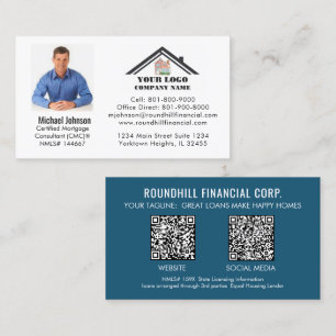 Professional Mortgage Photo Logo QR Code  Business Card