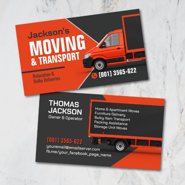 Professional Moving Services - Relocation Business Card (Creator Uploaded)
