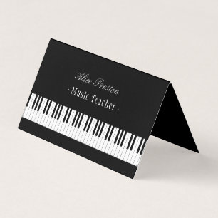 Professional Music Teacher   Piano Keys Business Card