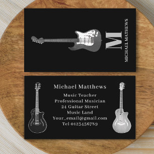 Professional Musician Guitar Music Teacher Business Card