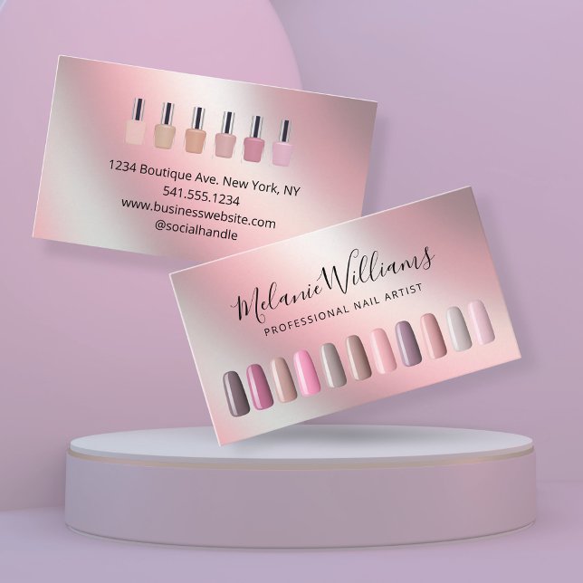 Professional Nail Artist Salon Manicure   Business Card (Creator Uploaded)