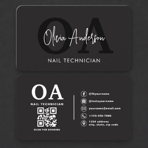 Professional Nail Specialist QR Code Business Card