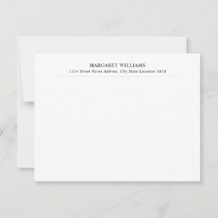 Professional Name Address Two Underlines Note Card