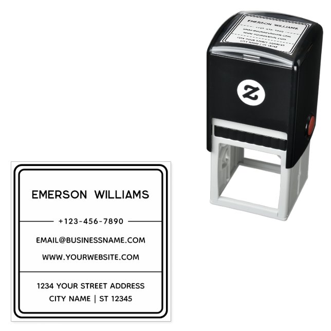 Professional Name & Return Address Personalized Self-inking Stamp (In Situ)