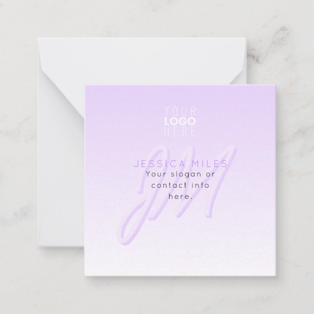 Professional Name & Slogan Template | Light Purple (Front)