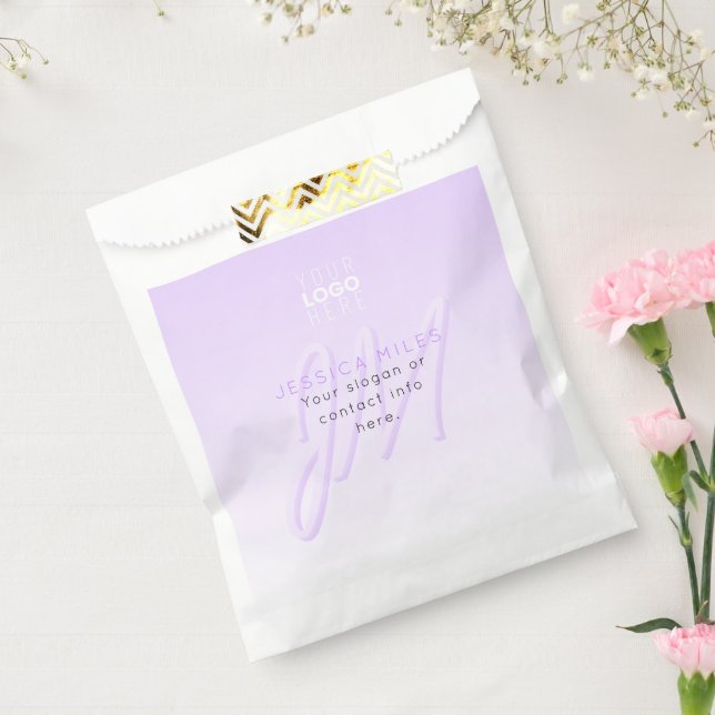 Professional Name & Slogan Template | Light Purple Favour Bag (Sealed)