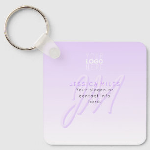 Professional Name & Slogan Template   Light Purple Keychain
