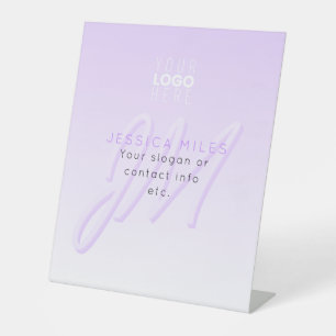 Professional Name & Slogan Template Light Purple Pedestal Sign