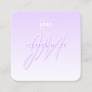 Professional Name & Slogan Template   Light Purple Square Business Card