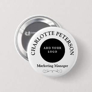 Professional  Name Tag Business Logo Office Work  2 Inch Round Button