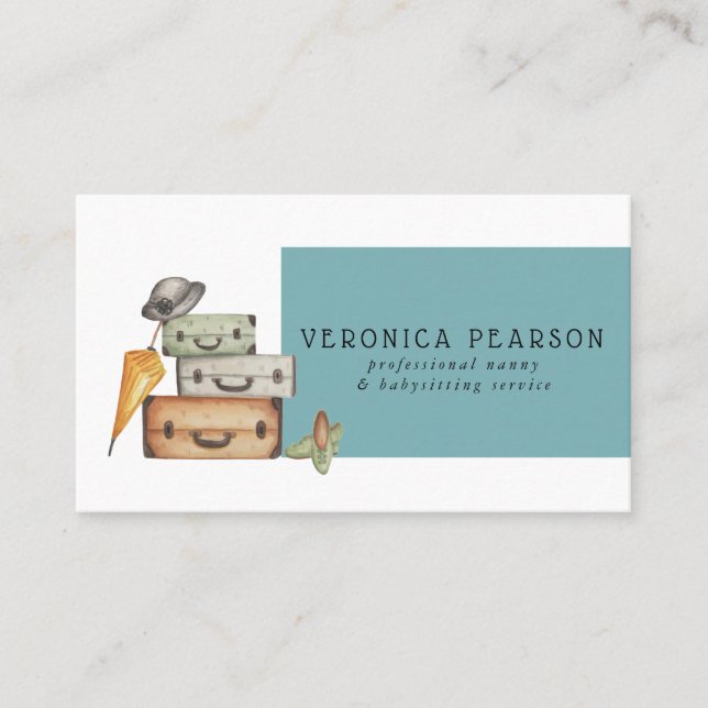 Professional Nanny Babysitting Services Business Card (Front)