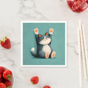 Professional Nap Taker Funny Sleeping Cat Napkin